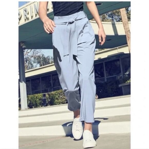 Athleta Light Blue Tie-Waist Pants - Picture 2 of 15